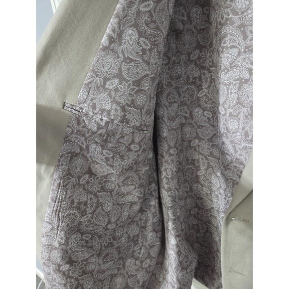 Chaps Linen Blazer Sportcoat Tan, 46R - Picture 4 of 8